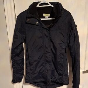 Women’s Navy Utility Jacket with Stand Collar -